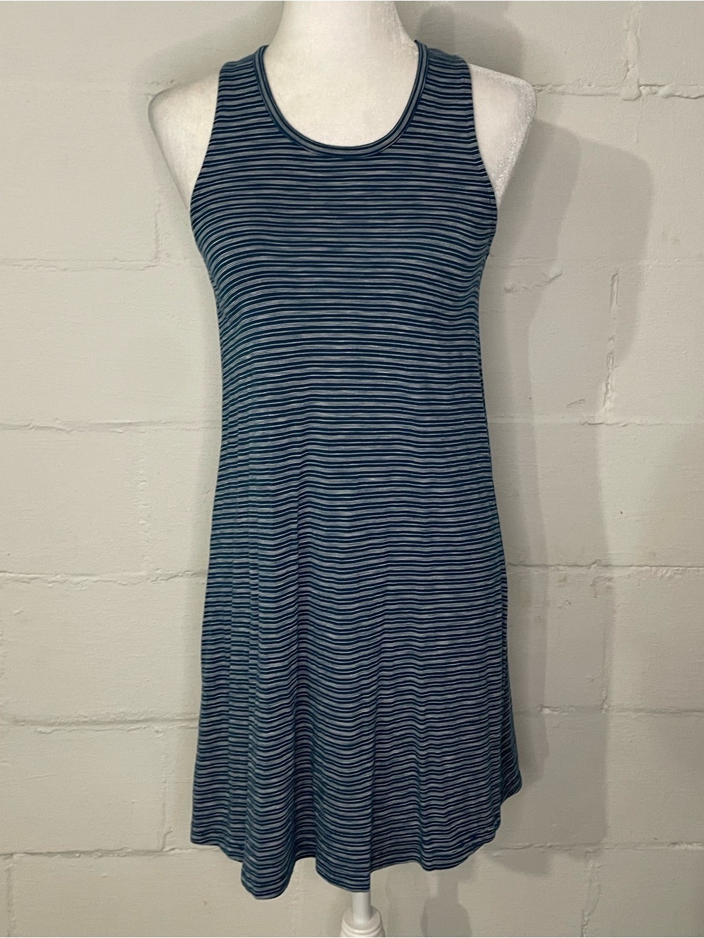 Madewell Navy and Light Blue Striped Racerback Mini Dress
